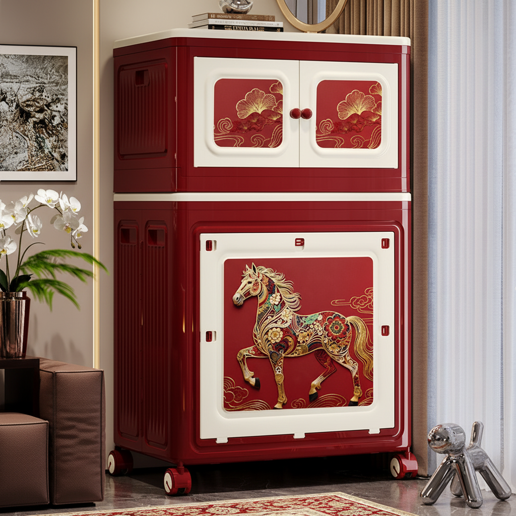 CLEAN ONE家用整理箱收纳柜储物柜多层收纳箱衣服整理箱移动新年