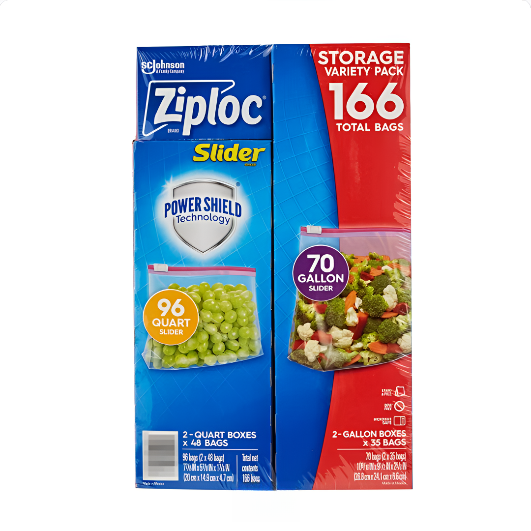 【Costco代购】Ziploc拉链式保鲜夹链袋大袋70个+小袋96个总共166个