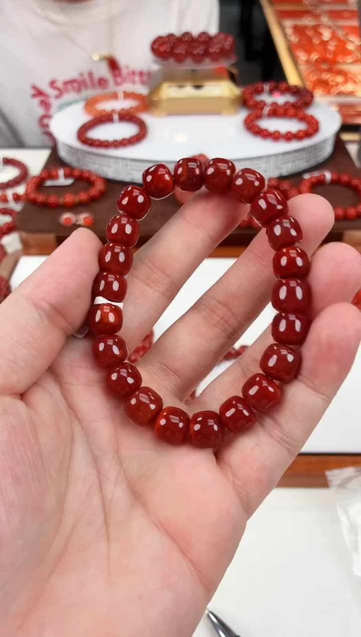 南红玛瑙瓦西老型手串10+未镶嵌一个/条