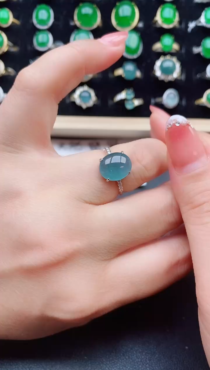 【闪购商品】翡翠戒指银S925镶嵌12212