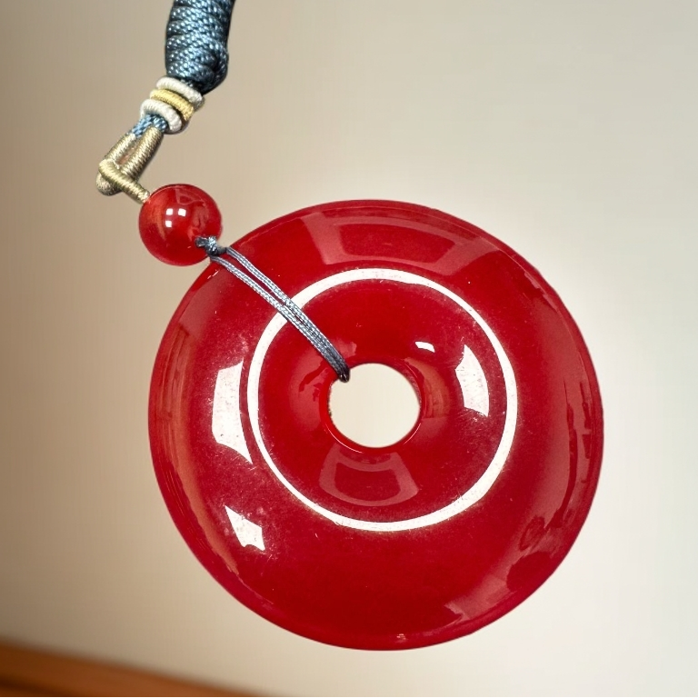 天然红玛瑙玉髓卡10*50平安扣吊坠精美百搭玉石项链多样性发一