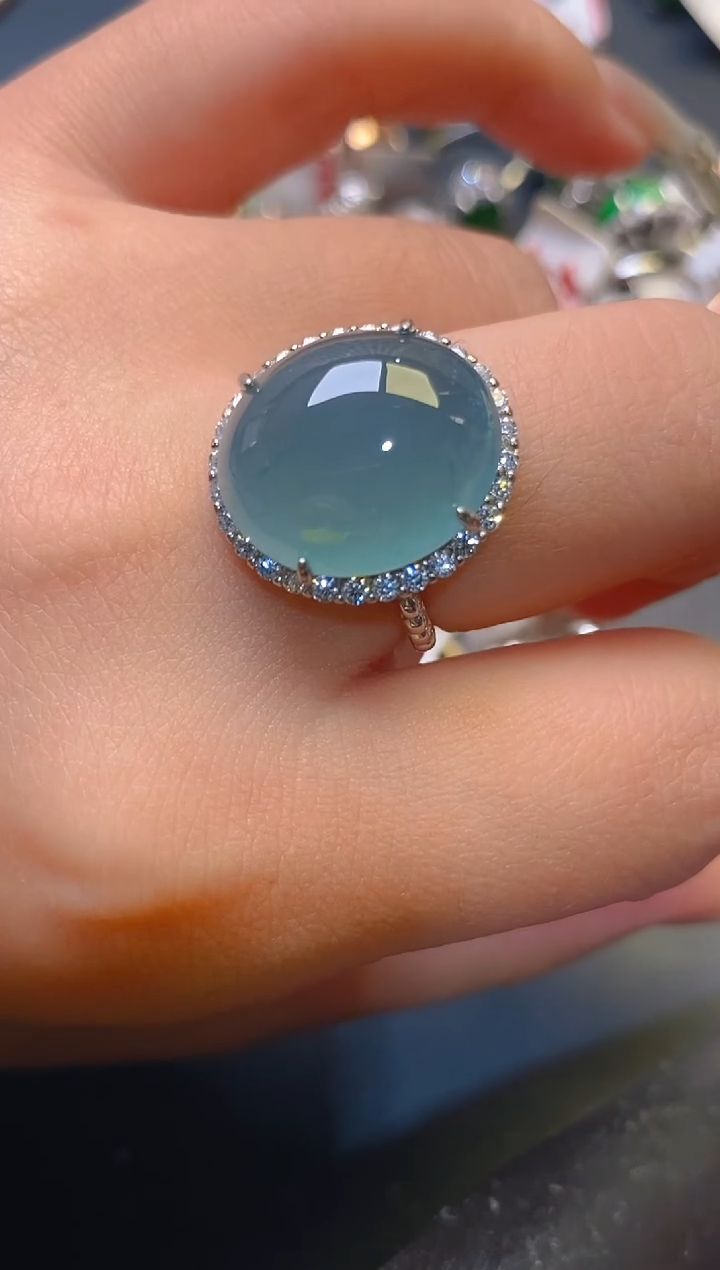 【闪购商品】翡翠耳饰银S925镶嵌天然A货翡翠1