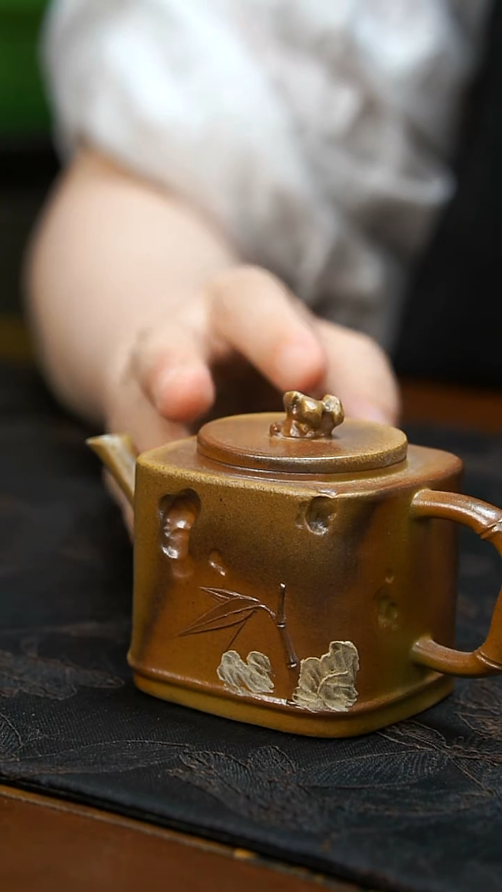 茶壶紫砂柴烧四方壶微瑕