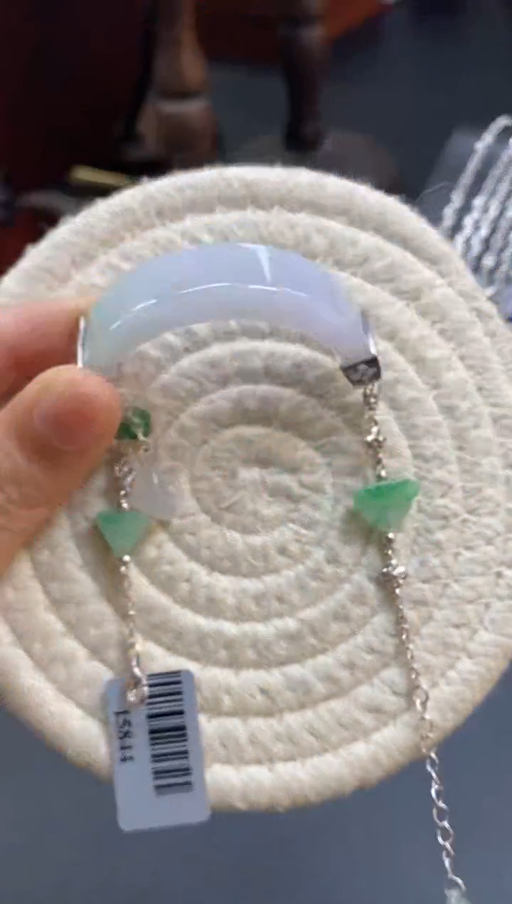 颈饰银S925镶嵌翡翠15844