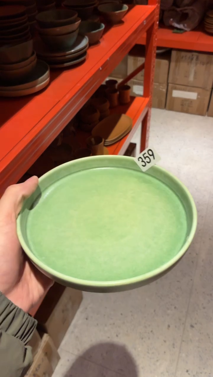 瓷片如****。359翠绿立口茶点盘1个