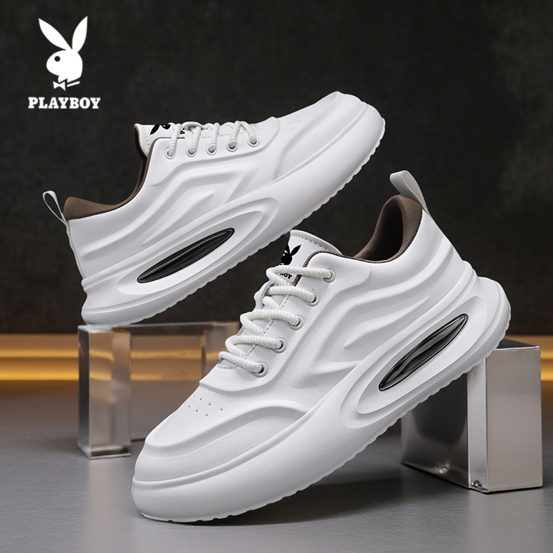 PLAYBOY/花花公子休闲板鞋2025新款男士百搭厚底潮流小白鞋运动鞋