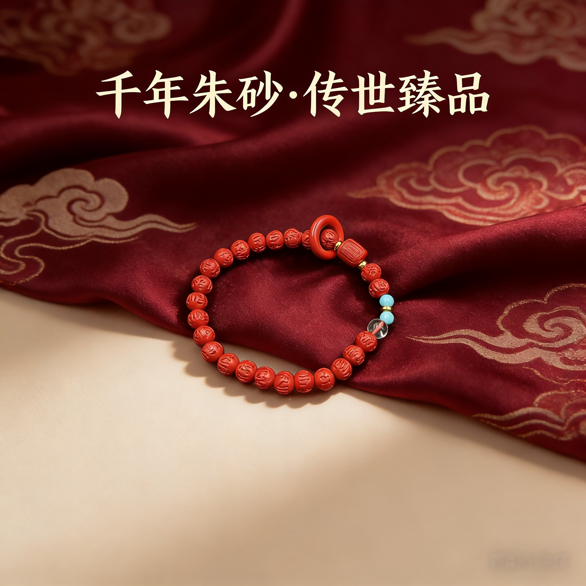 天然辰砂【正品高含量】六字真言转运环朱砂手串幸福安康男女款送礼