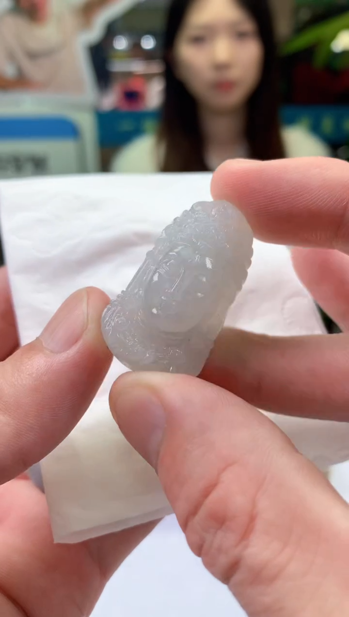 未镶嵌定制翡翠天然翡翠A货  观音吊坠