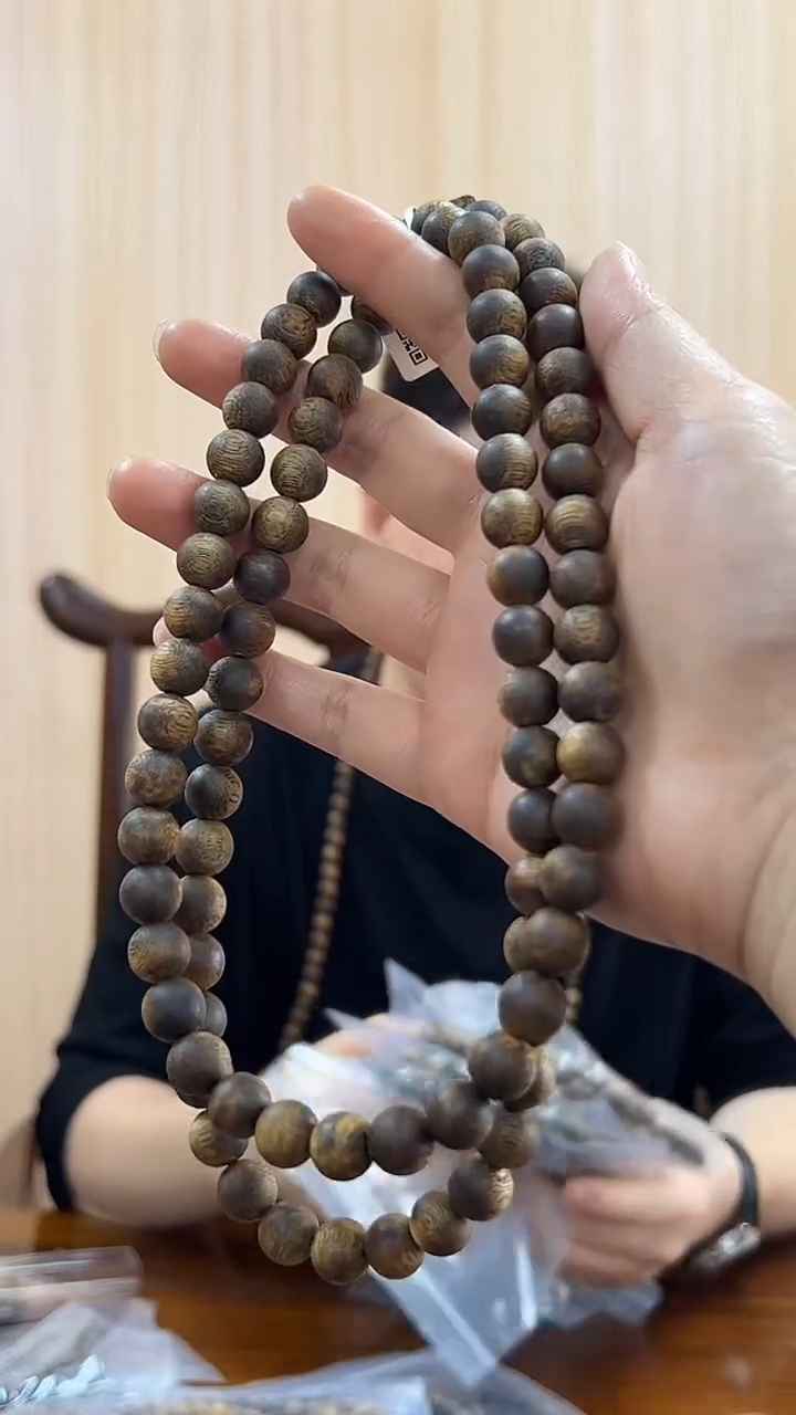 手串沉香老白棋原母树1.0圆珠双圈多样性发其一