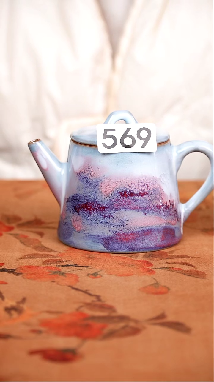 全品钧窑茶器摆件