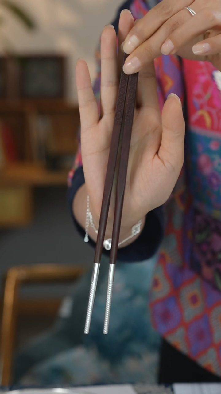 珐琅足银足银银筷