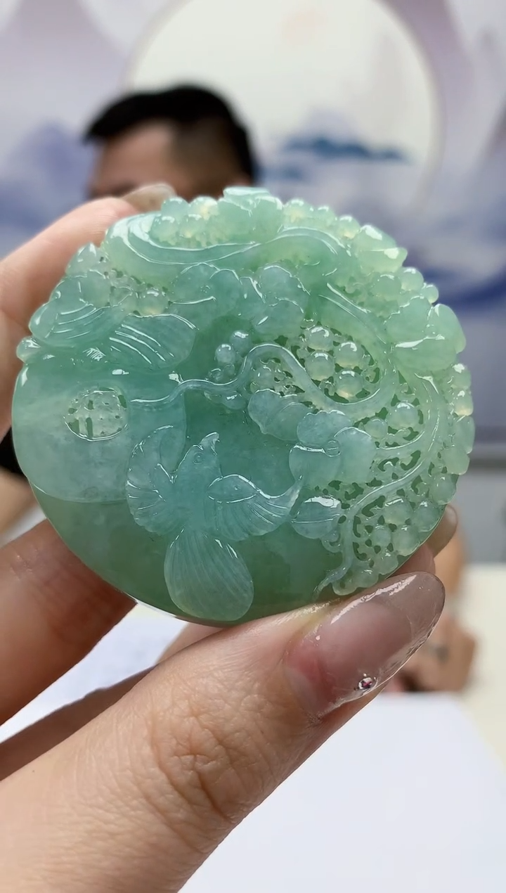 【闪购商品】定制翡翠未镶嵌5152jw-毛货挂件54