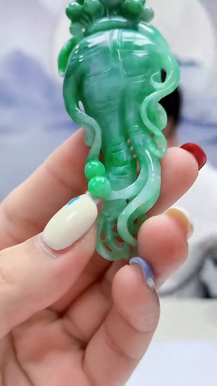 定制翡翠未镶嵌5060lr-毛货挂件63
