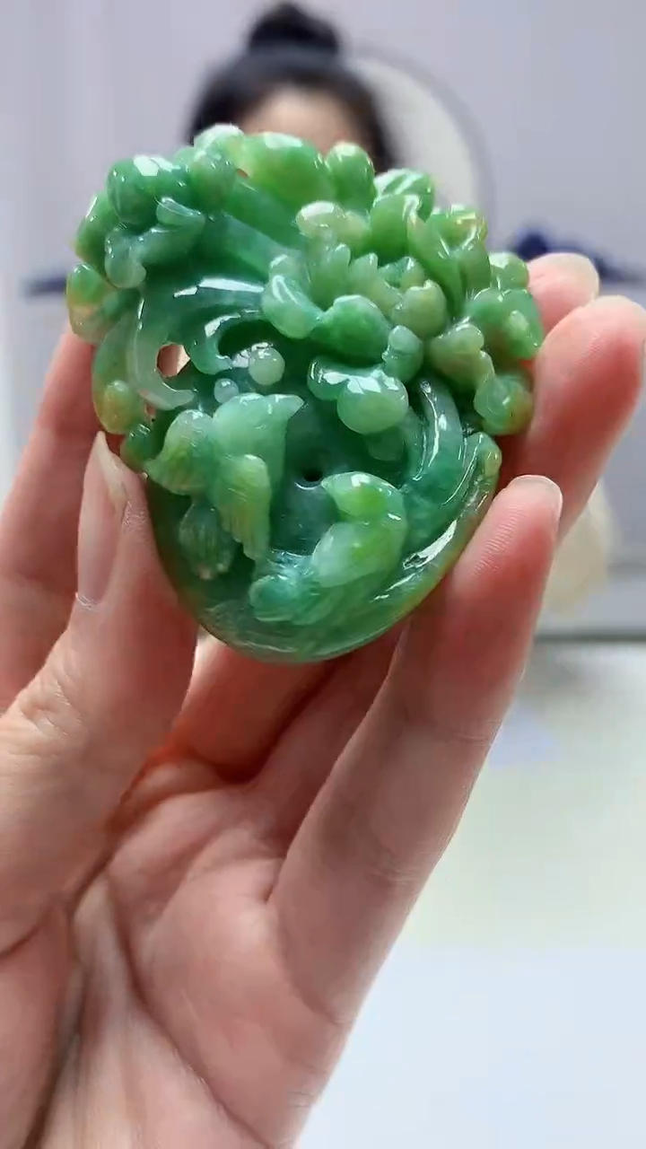 【闪购商品】定制翡翠未镶嵌4902zm-毛货挂件喜上眉梢195