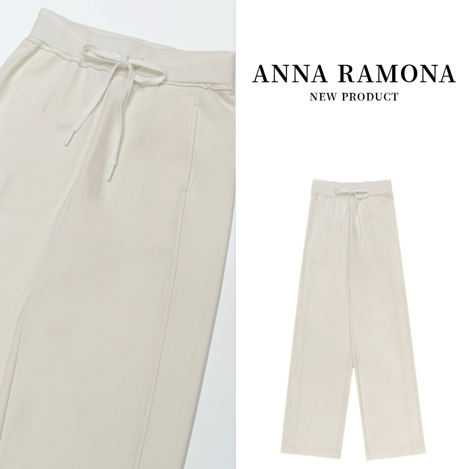 【ANNA RAMONA】2025新款阔腿裤春款女高腰小个子直筒显瘦休闲裤