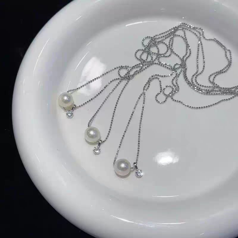 0159天然淡水单颗珍珠项链女 路路通夏季锁骨链