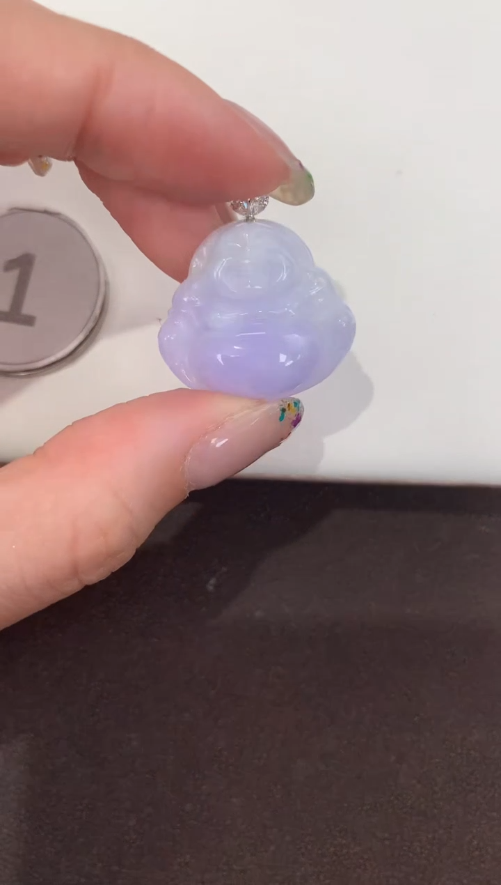 颈饰18K金镶嵌翡翠天然缅甸A货翡翠