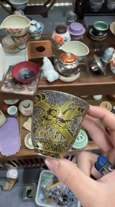 摆件陶茶具茶具茶具西泠龙杯