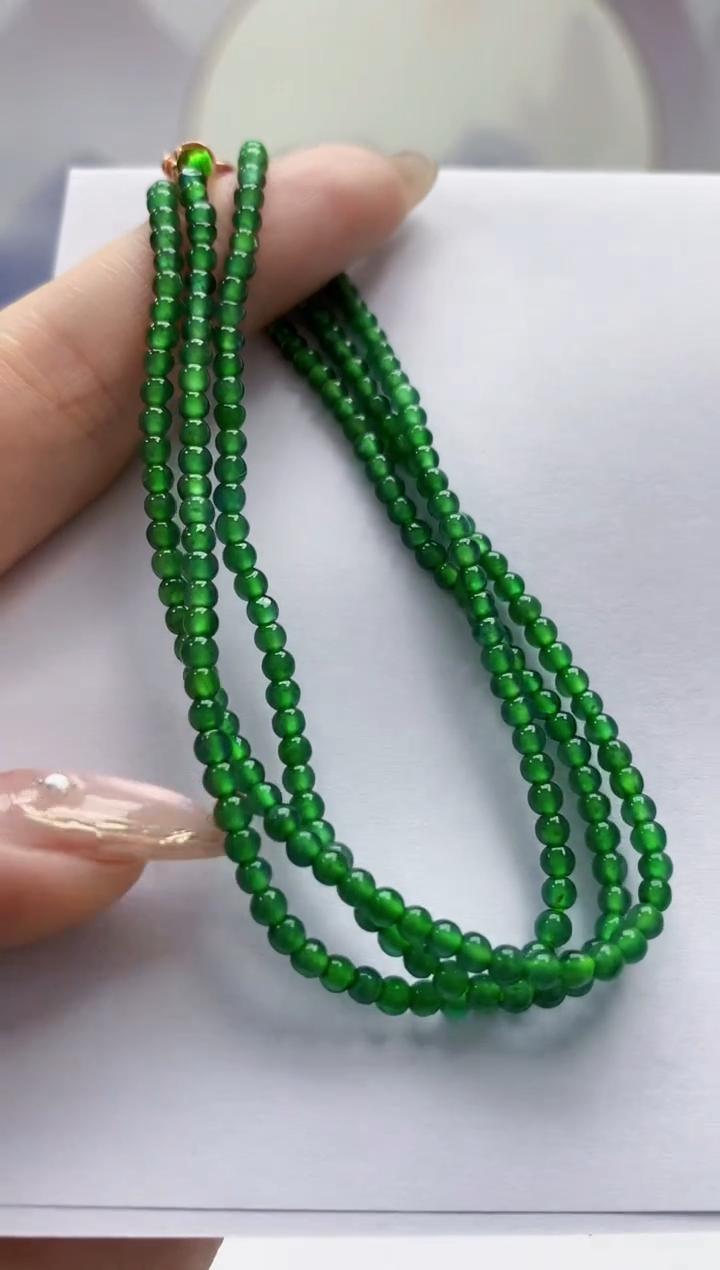 【闪购商品】定制翡翠未镶嵌4852jw-毛货珠链25