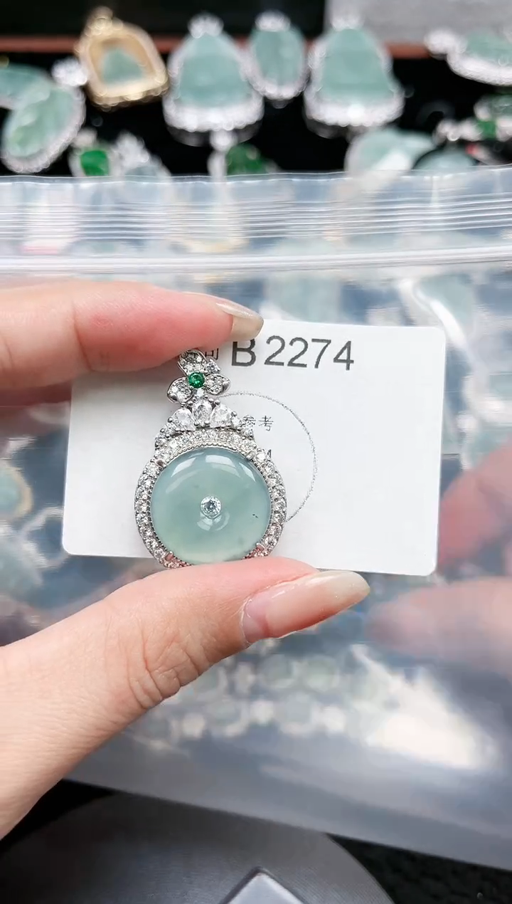 【闪购商品】翡翠颈饰未镶嵌赠皮绳2274