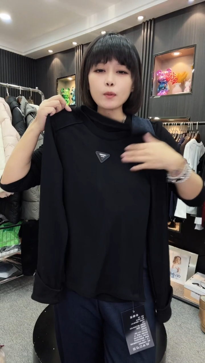 6951黑色小衫----中码