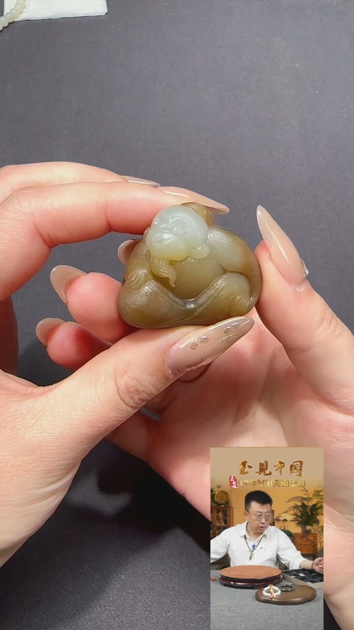 【闪购商品】和田玉1未镶嵌糖白猴子挂件