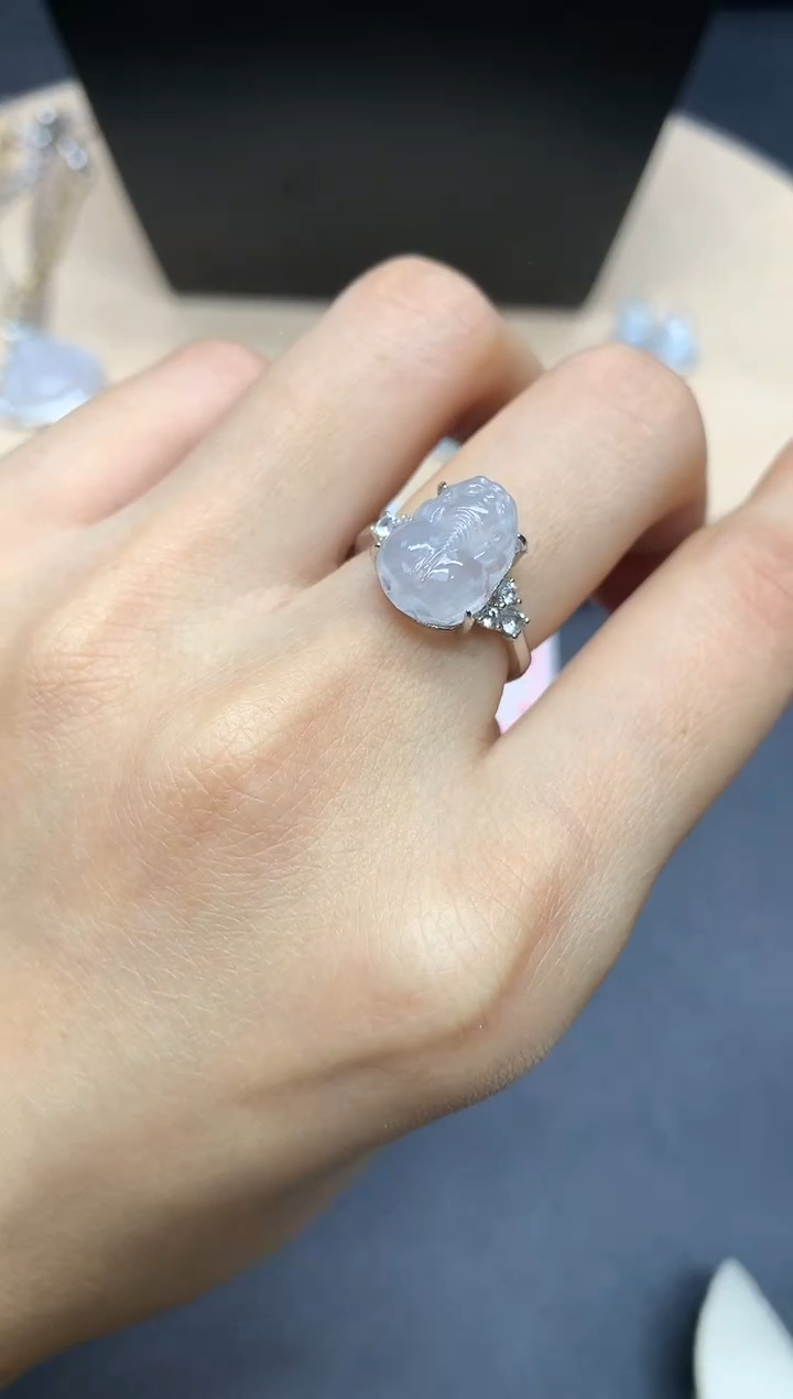 【闪购商品】翡翠戒指银S925镶嵌貔貅【多样性发其一】