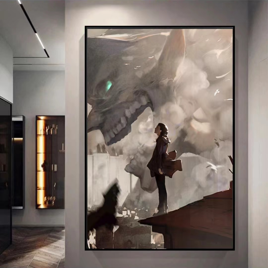 进击的巨人动漫海报挂画利威尔艾伦电竞房间装饰画30*40