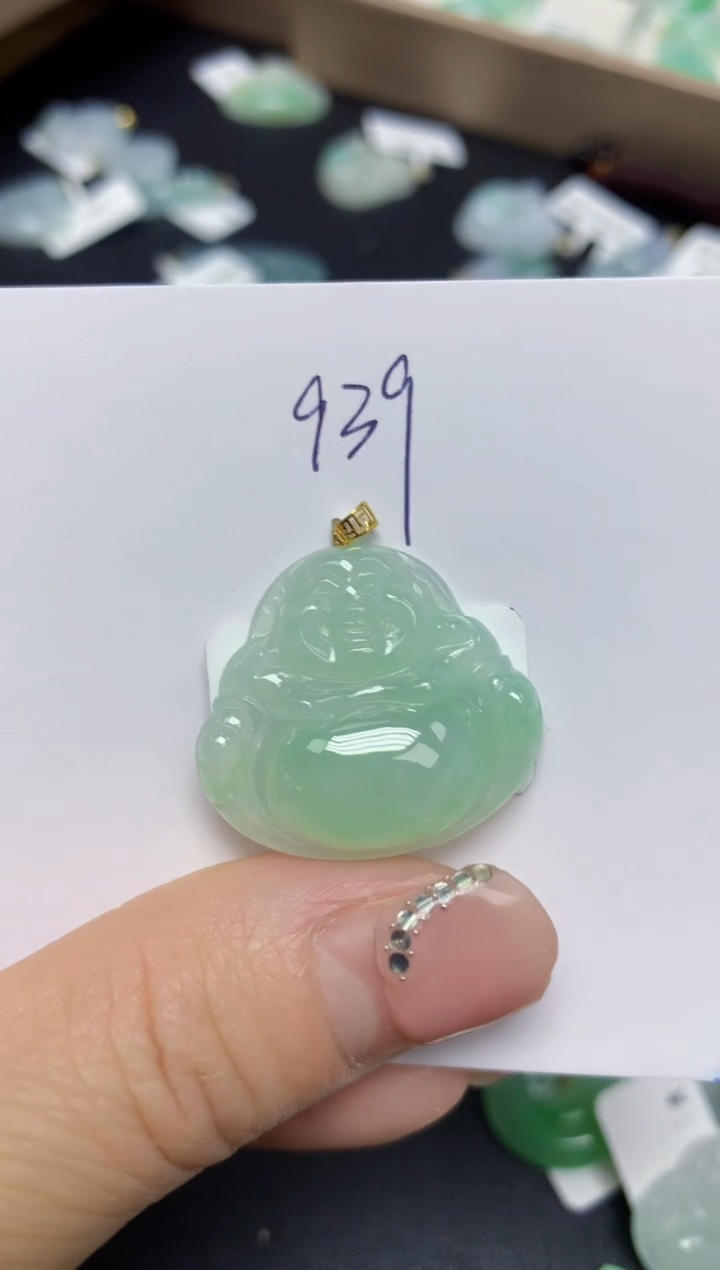【闪购商品】翡翠挂件18K金镶嵌 天然翡翠A货