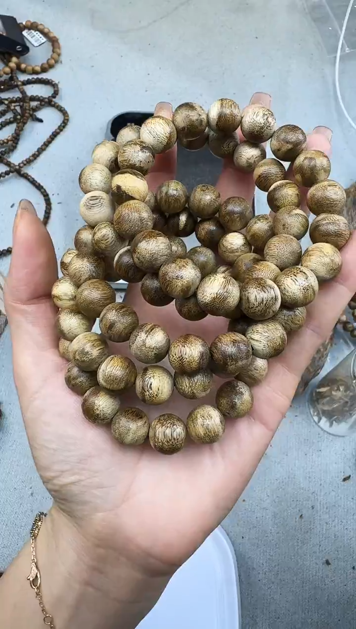 沉香手串1309海南老料圆珠单圈多样性发一