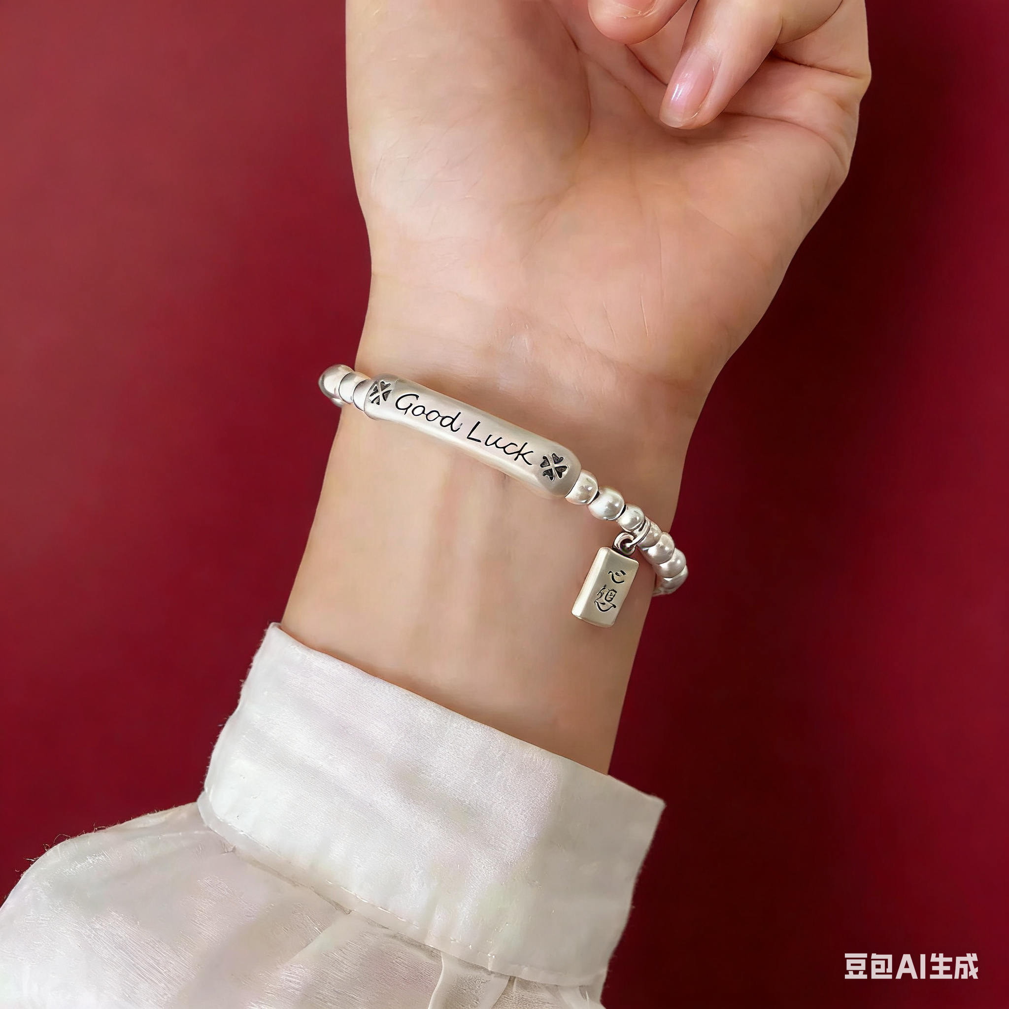 （999.9银）古法LUCKY好运手链-S413