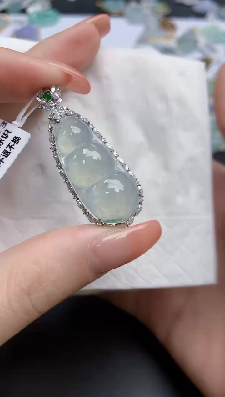 【闪购商品】翡翠颈饰18K金镶嵌天然缅甸翡翠A货