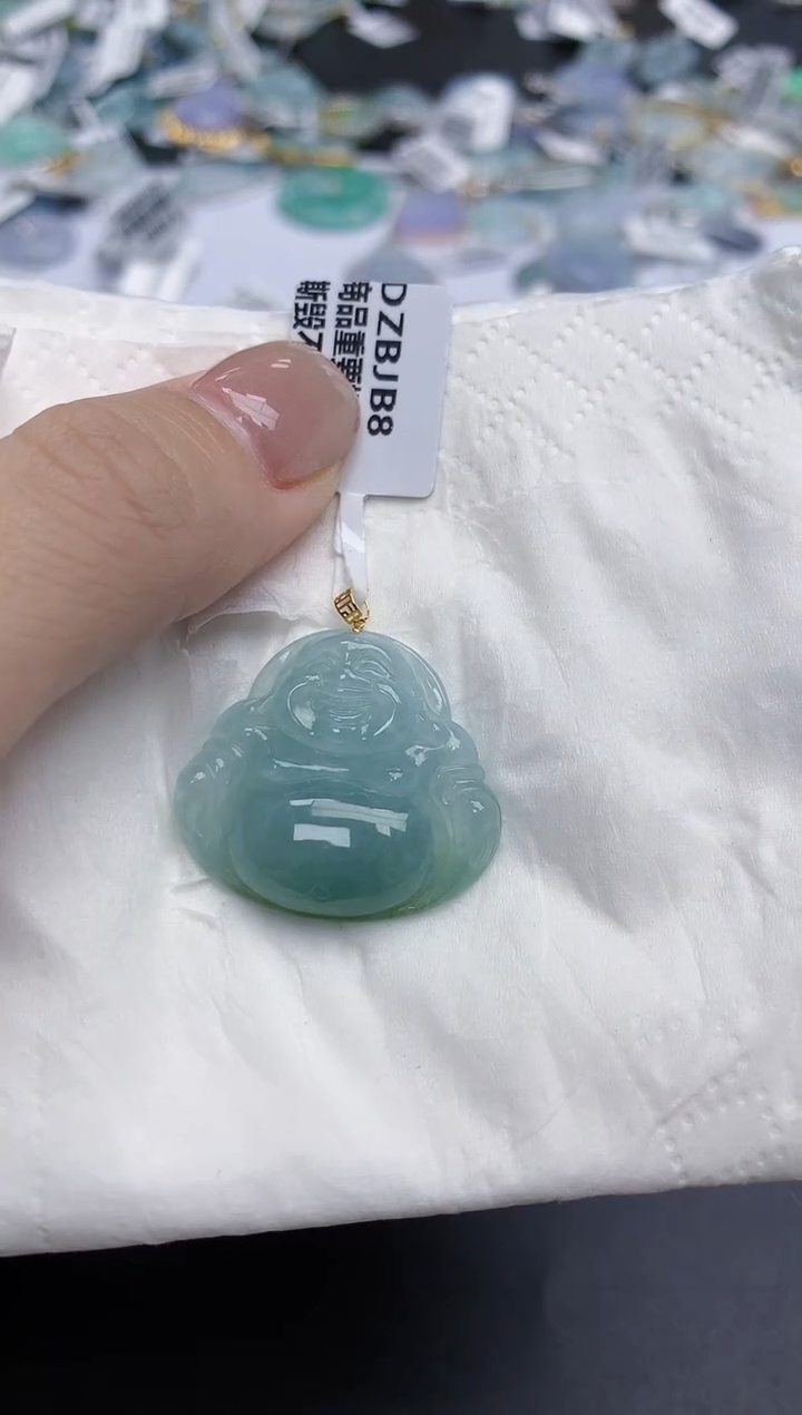 【闪购商品】翡翠颈饰18K金镶嵌天然缅甸翡翠A货