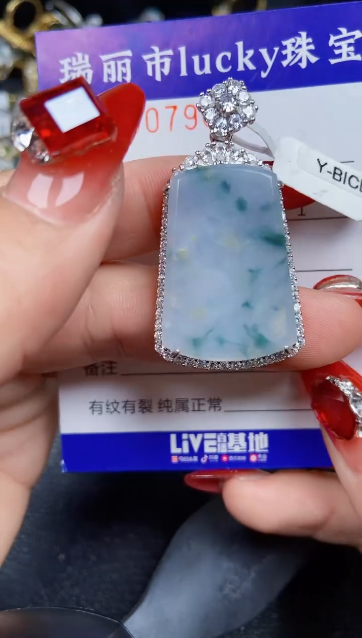 【闪购商品】翡翠颈饰银S925镶嵌7968