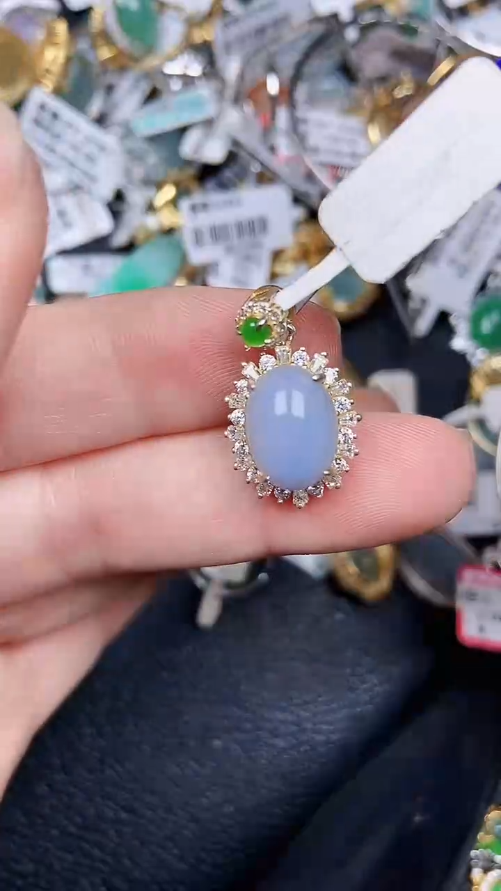 颈饰银S925镶嵌翡翠1900