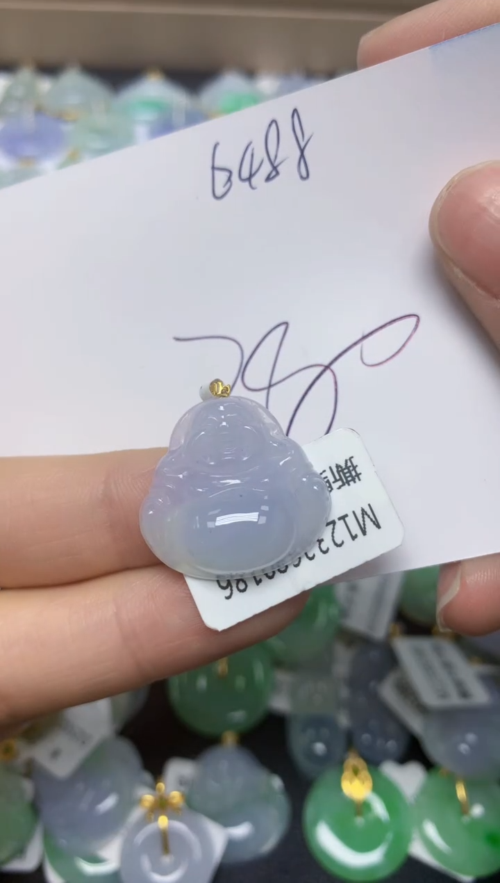 【闪购商品】翡翠18K金镶嵌挂件天然翡翠A货