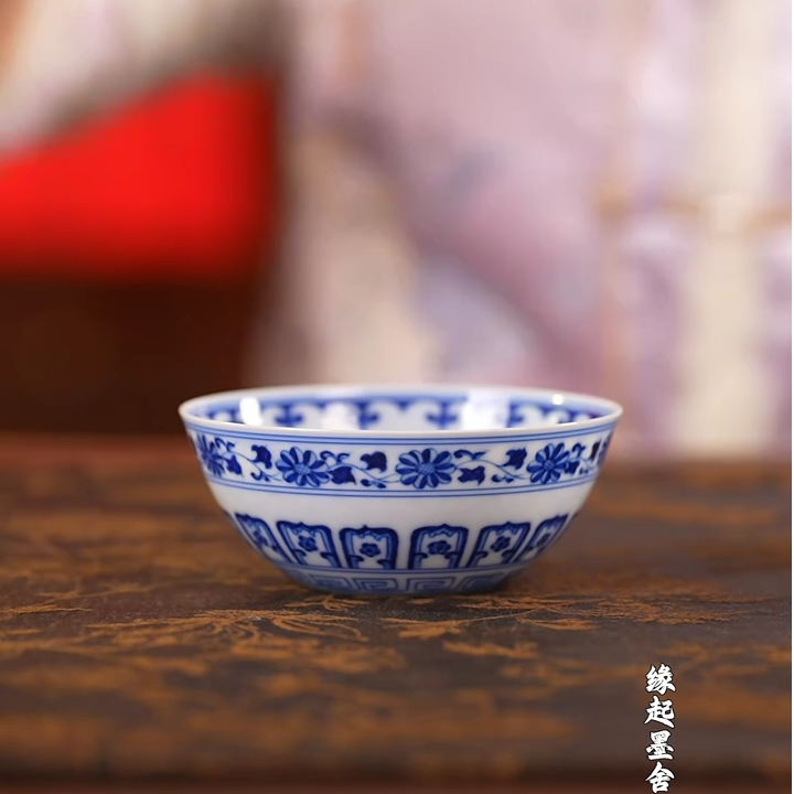 沐茗古韵宝相纹普洱杯（花口） mmgy128