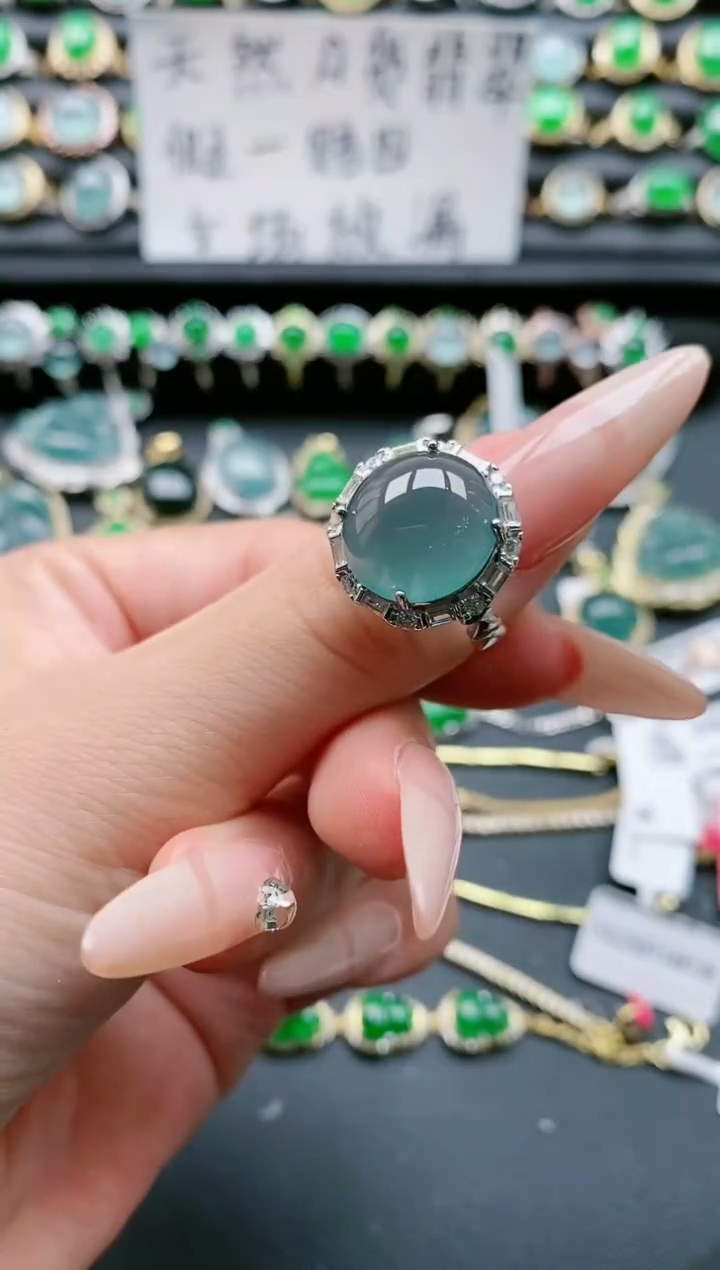【闪购商品】翡翠戒指银S925镶嵌11111