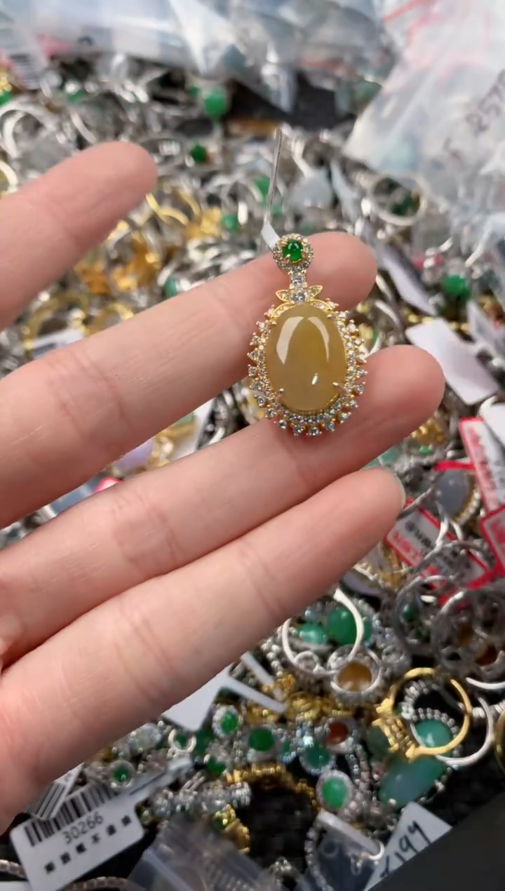 银S925镶嵌戒指翡翠333      1