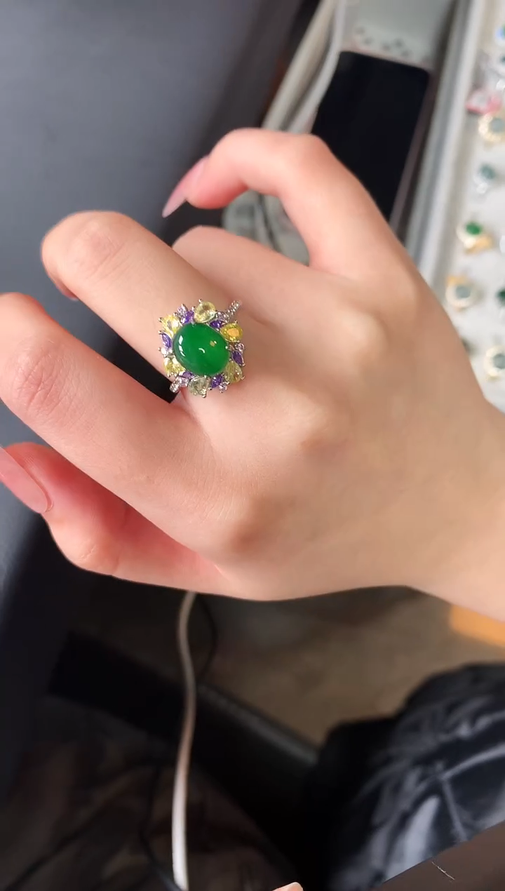 【闪购商品】翡翠戒指银S925镶嵌6314124