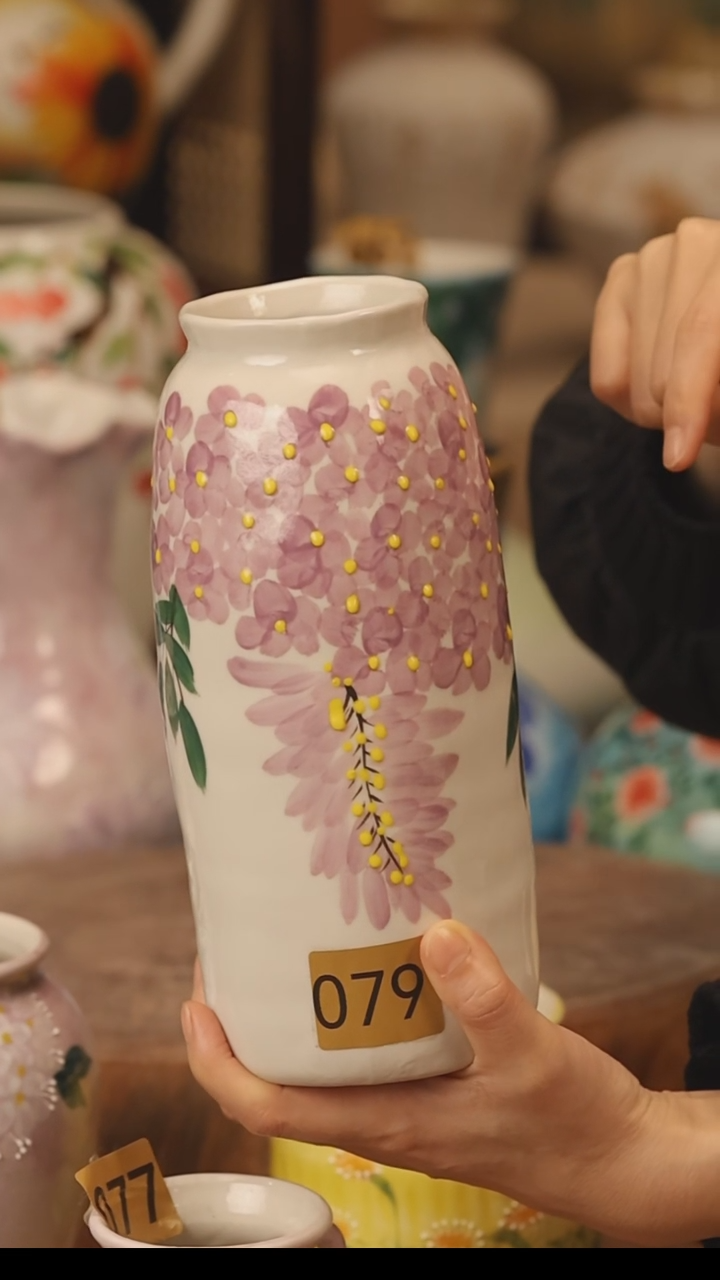 陶瓷景德镇设计师手作花器摆件侘寂风@M079@