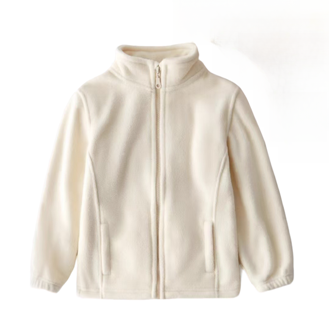 两色摇粒绒圆领外套男女童