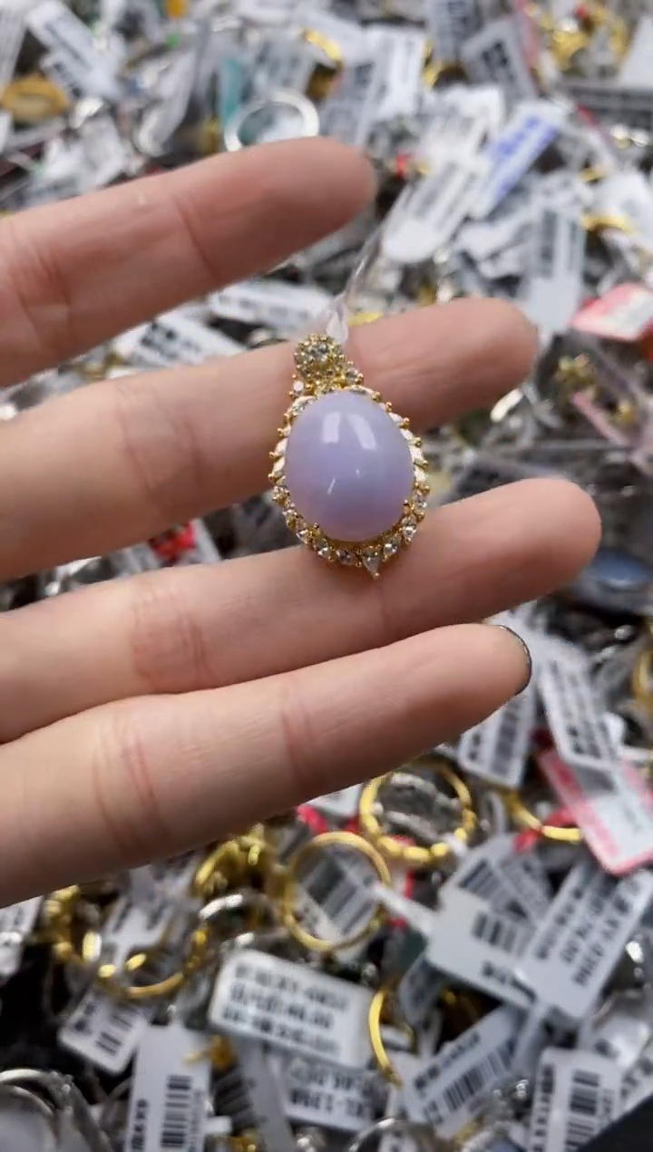 翡翠戒指银S925镶嵌3333----5