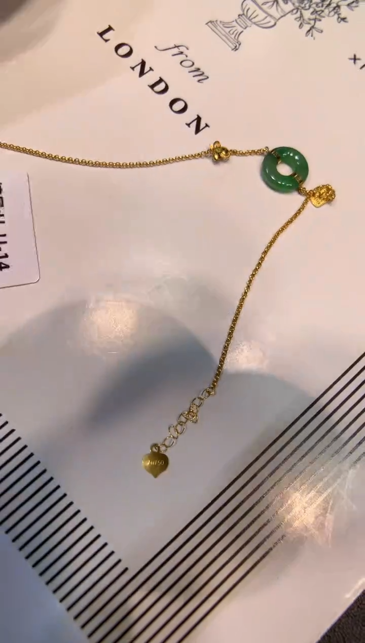 18K金镶嵌手链翡翠手链