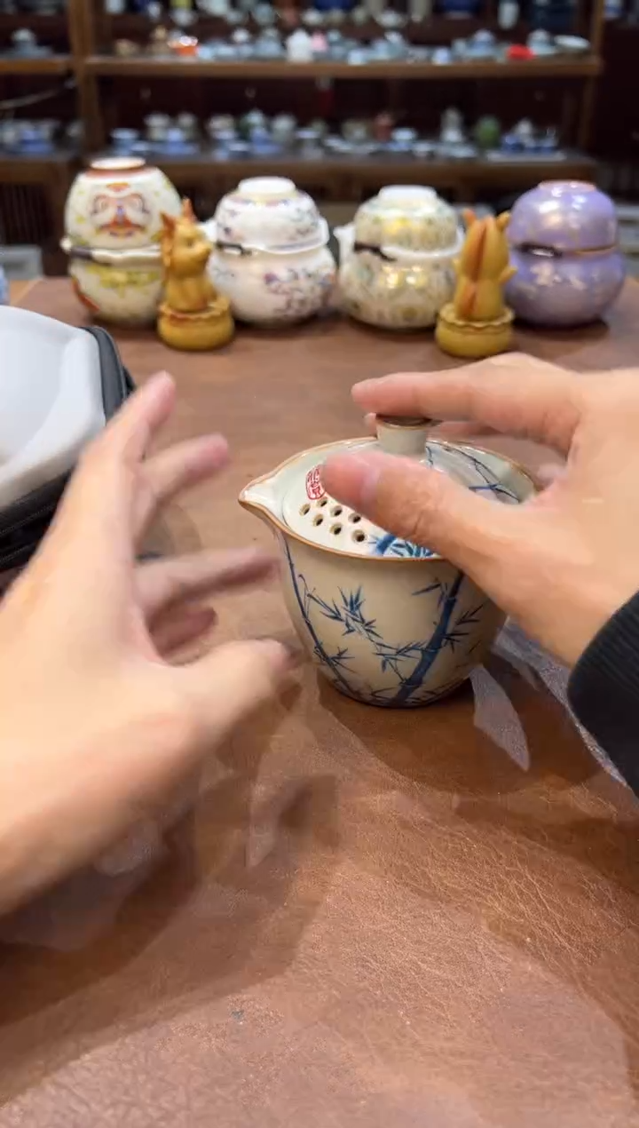 真的很便宜超好看会开片的旅行茶具