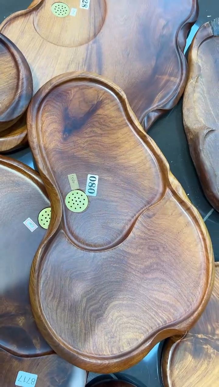 【闪购商品】大果紫檀（缅甸花梨）茶盘080