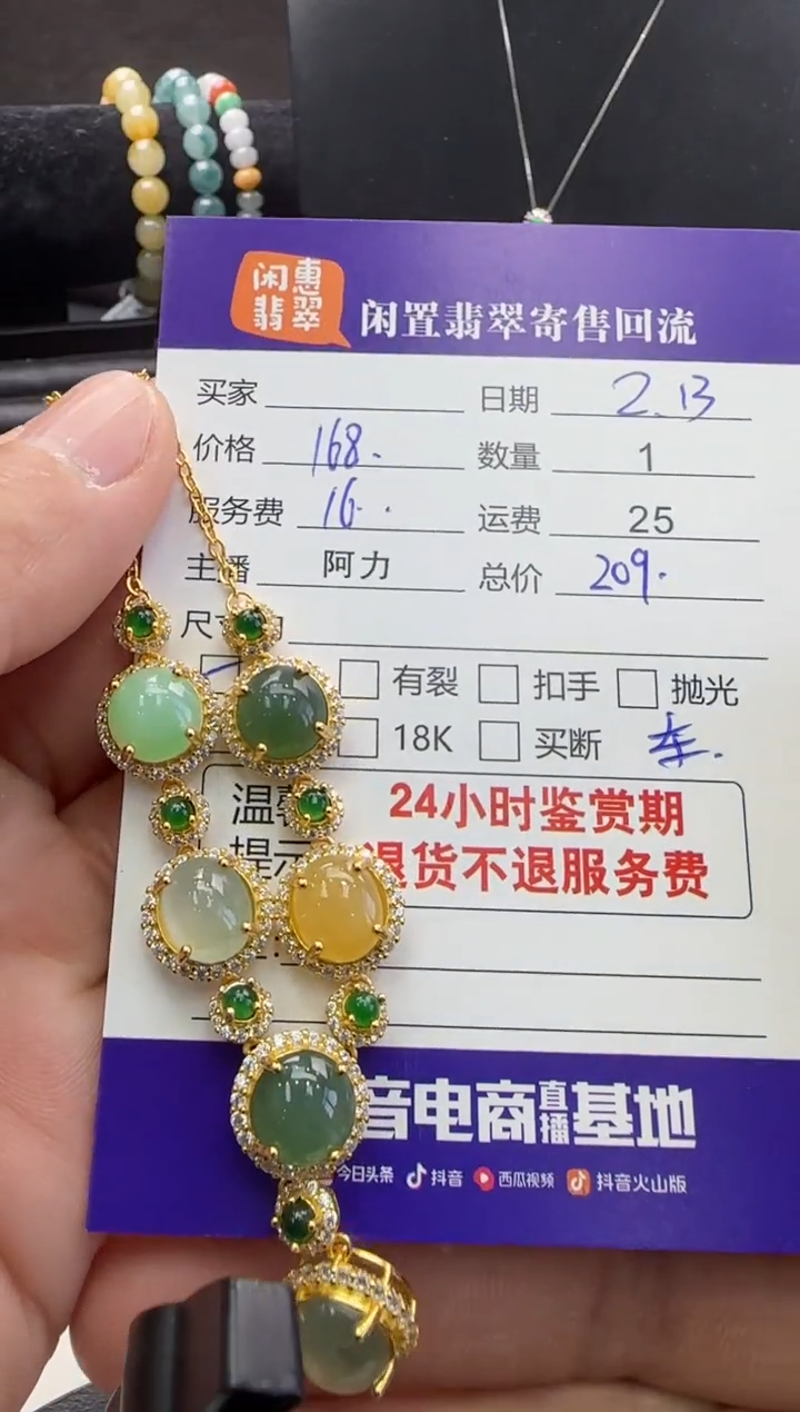 【闪购商品】翡翠套链银S925镶嵌翡翠套链