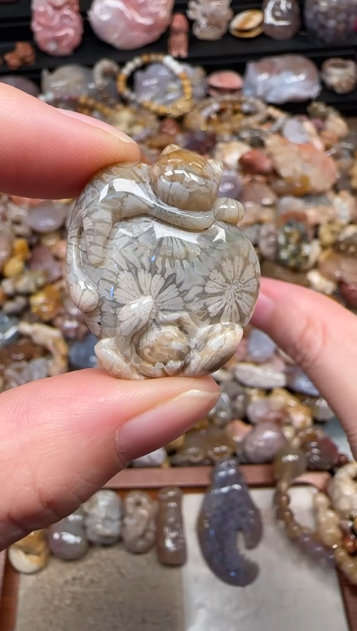 颈饰未镶嵌硅化珊瑚（珊瑚玉）160