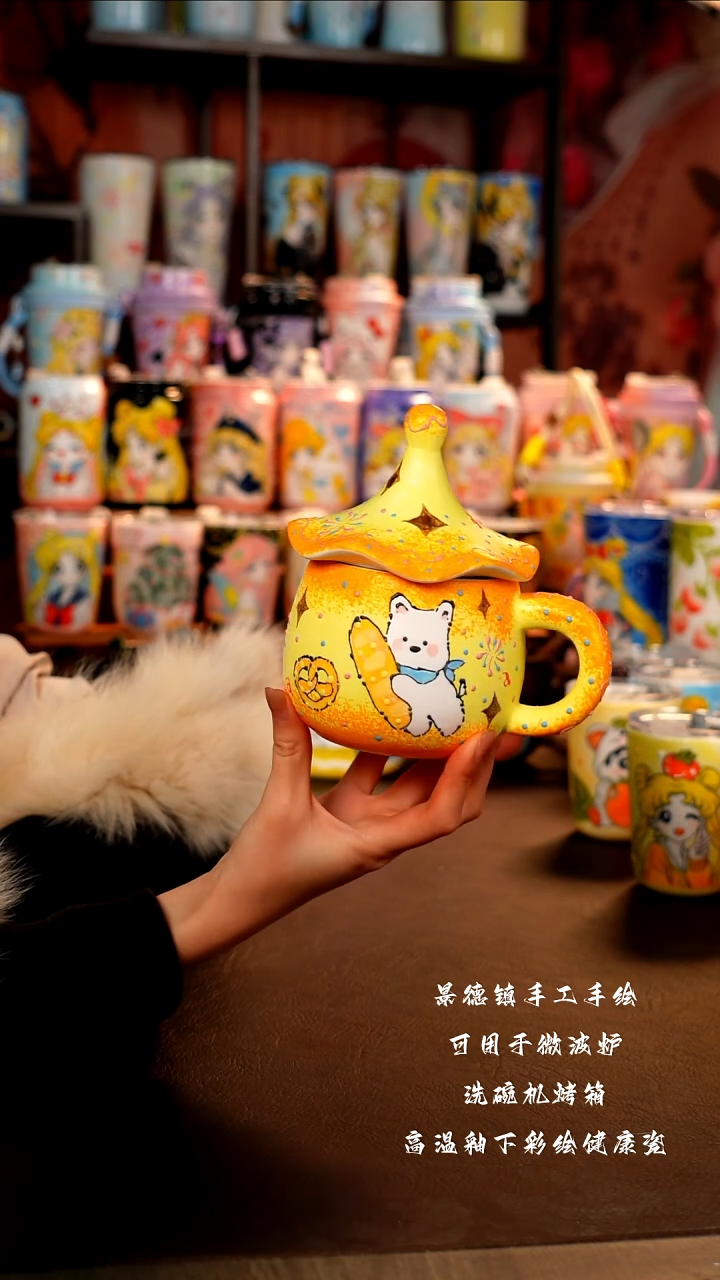 景德镇手工手绘陶瓷杯杯