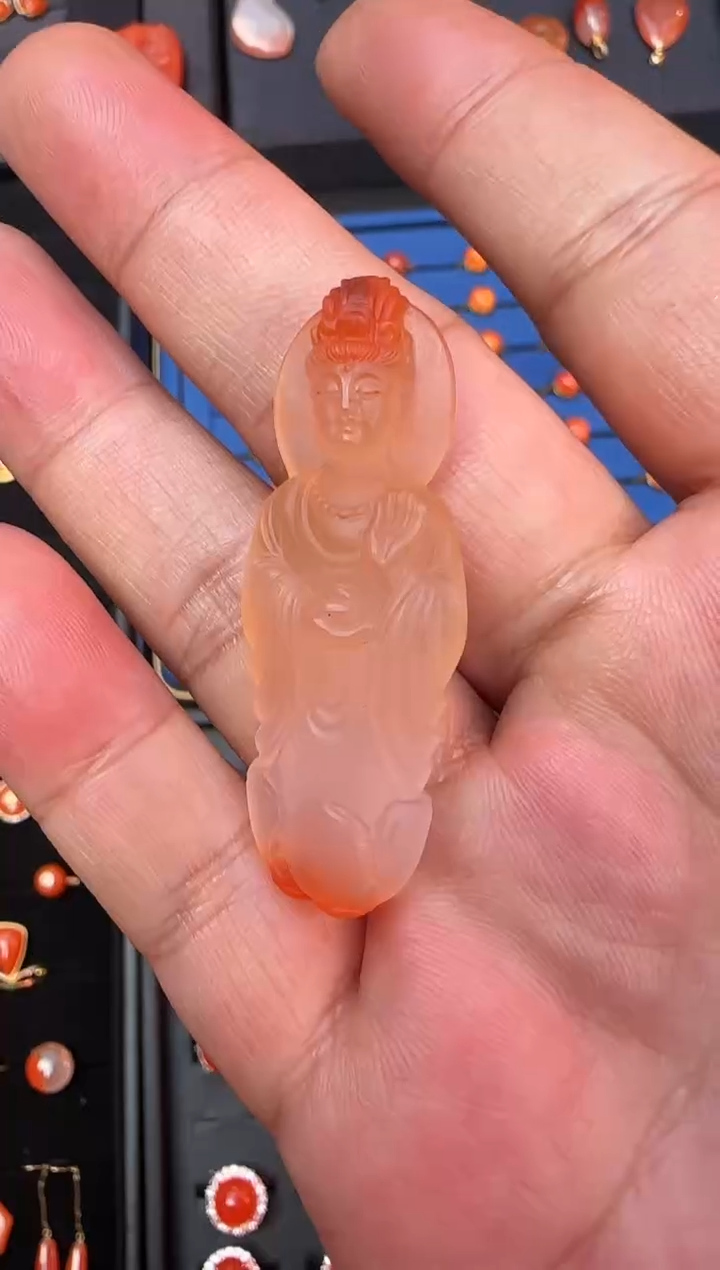 【闪购商品】南红玛瑙吊坠(不含链)未镶嵌南红冰飘站观音H746